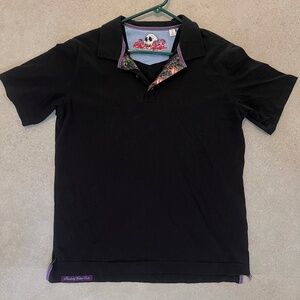 Excellent Condition Black Robert Graham Polo Shirt